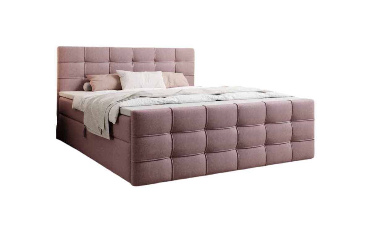 Luxusbetten24 Boxspringbett Luxor in Stoff, mit Stauraum