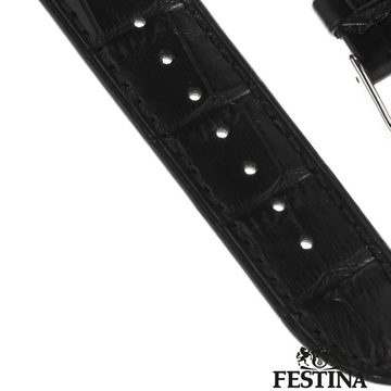 Festina Uhrenarmband Festina Herren Uhrenarmband 22mm, Herren Uhrenarmband, Lederarmband schwarz