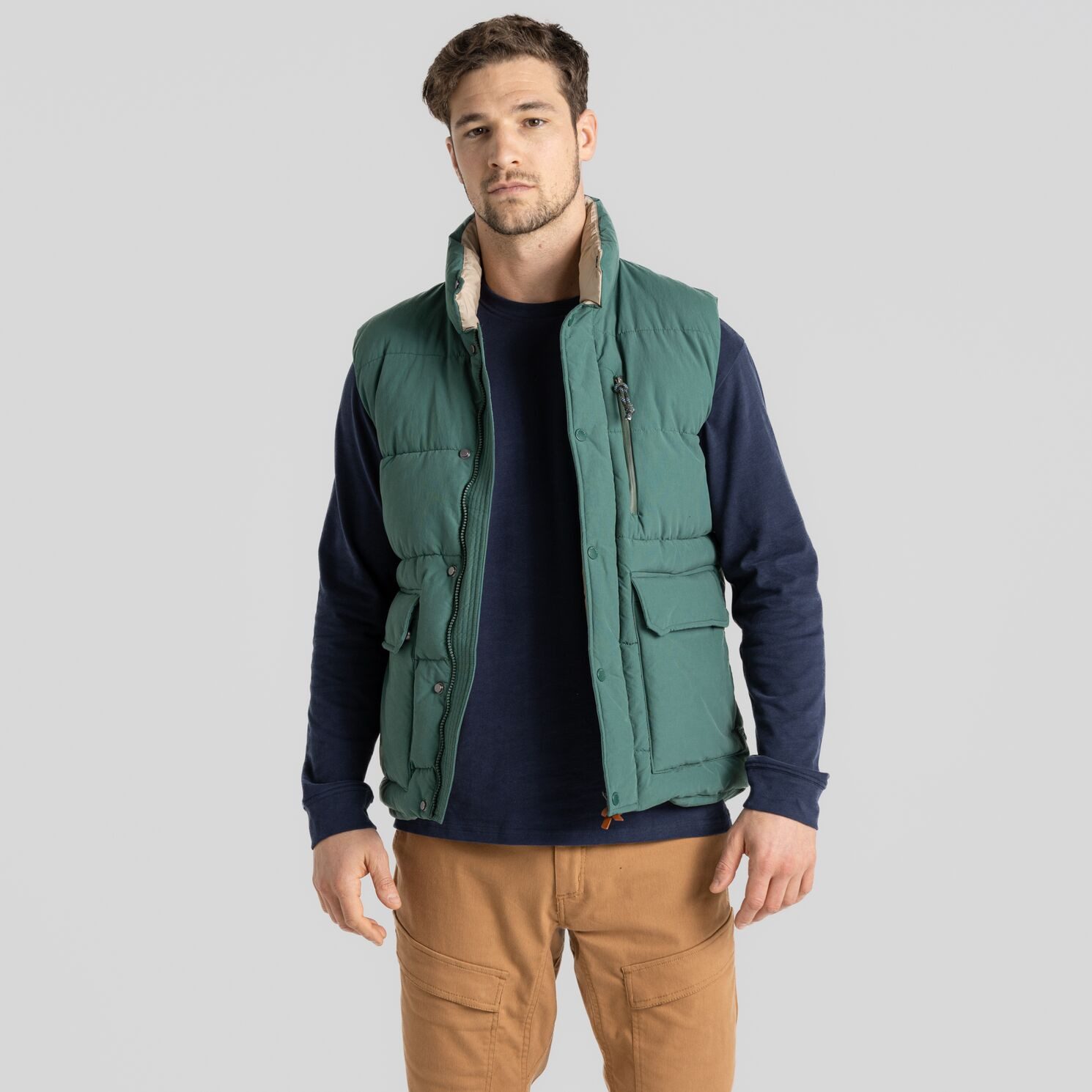 Steppjacke Craghoppers - Burren Vest - warme Herren Steppweste, grün