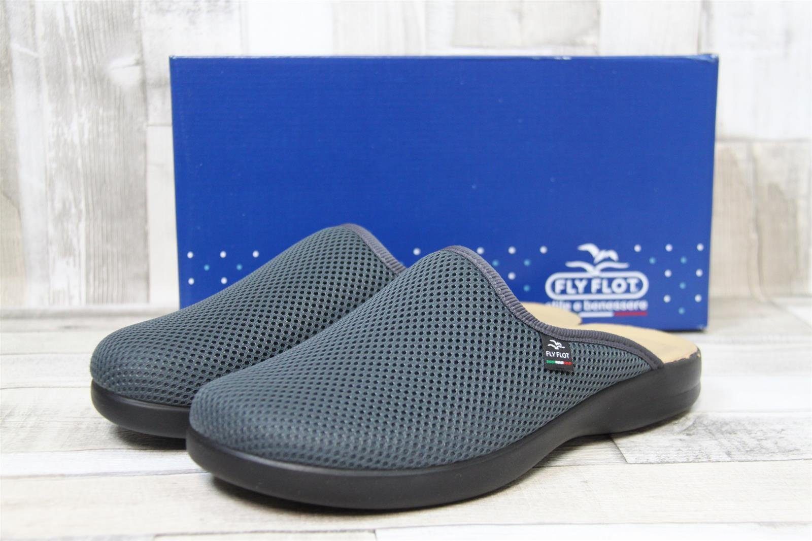 Fly Flot Fly Flot Herren Pantoffel dunkelgrau im Waffelmuster 42 Hausschuh