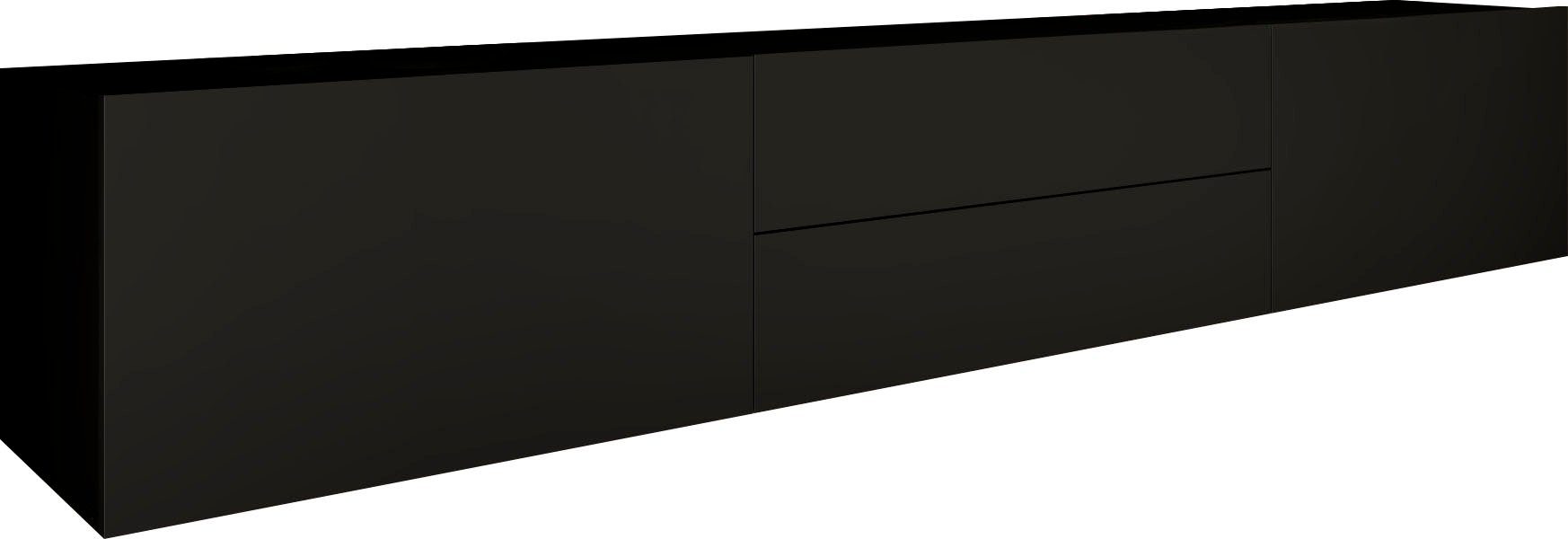borchardt Möbel Lowboard Sophia, TV-Schrank Breite 200 cm, Breite 200 cm mit 2 Klappen und 2 Schubkästen, stehend und hängend