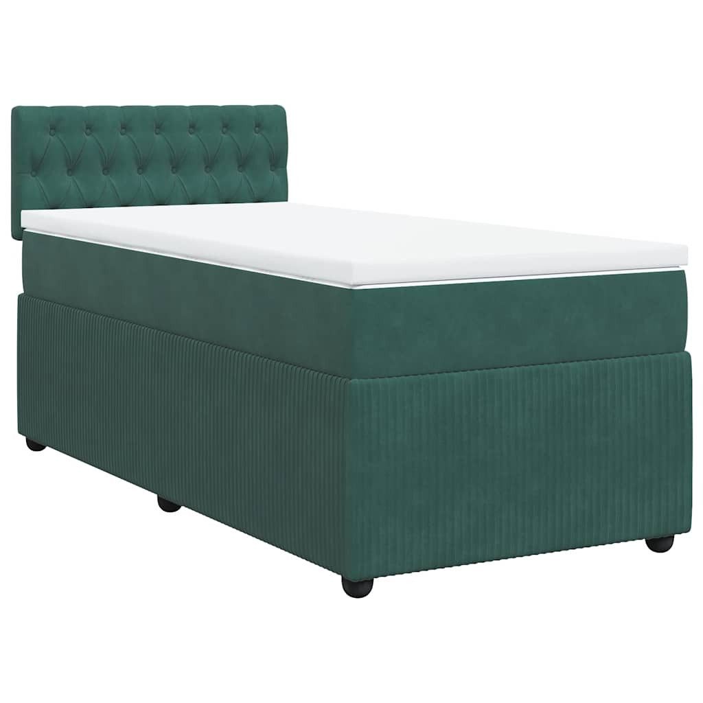 vidaXL Bett Boxspringbett mit Matratze Dunkelgrün günstig online kaufen