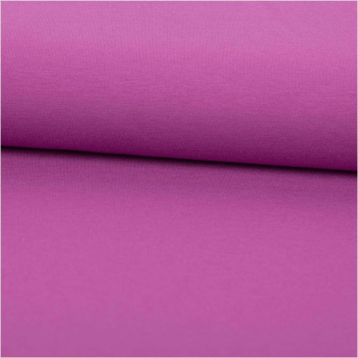 SCHÖNER LEBEN. Stoff Jersey Stoff Meterware Bio Baumwolljersey einfarbig Violett 150cm, allergikergeeignet