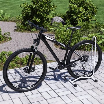 Wellgro Fahrradhalter 2 x Fahrradständer - Stahl - Farbe weiß