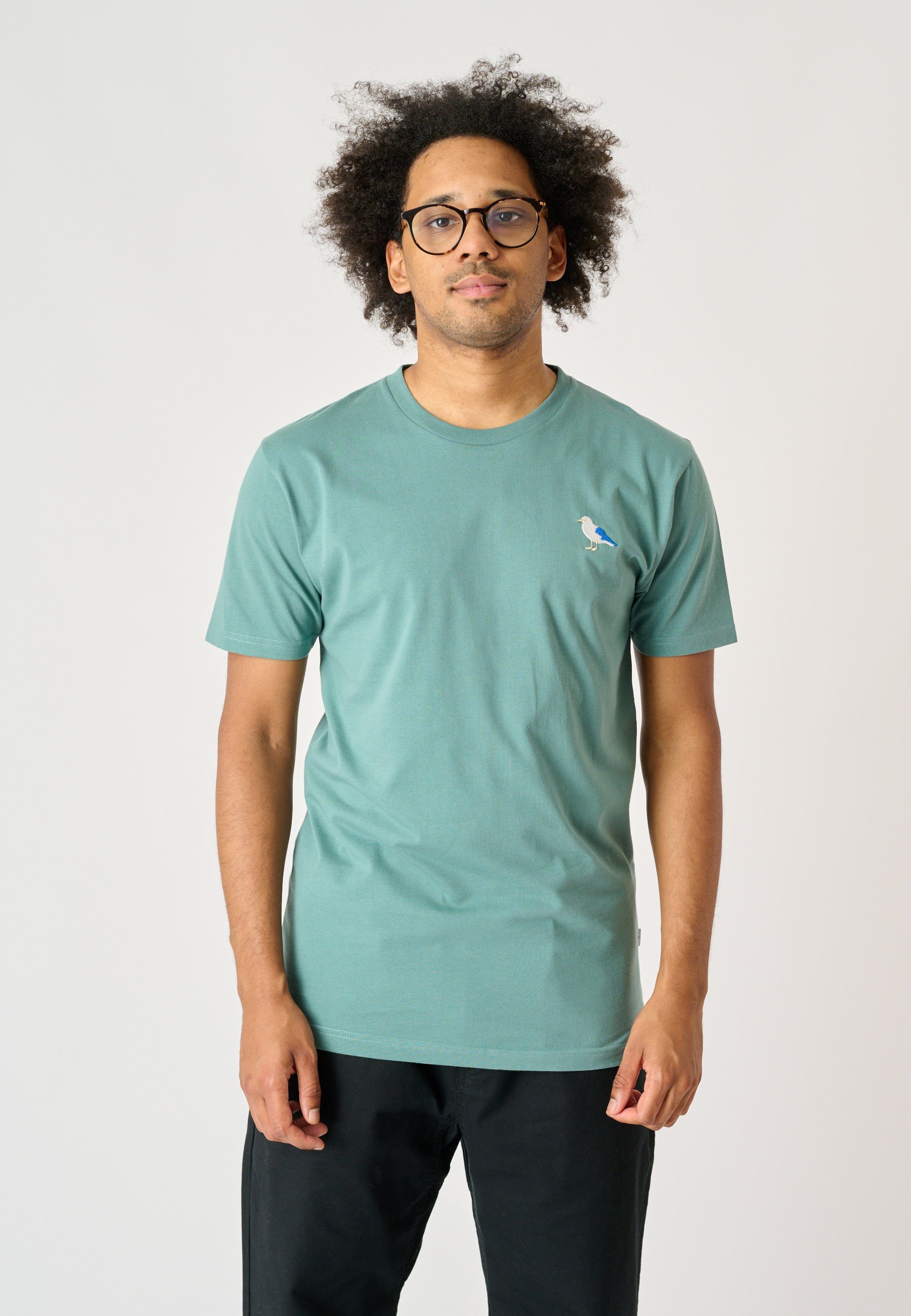 Cleptomanicx mit Gull Gull-Stickerei Embro T-Shirt (1-tlg) hellblau