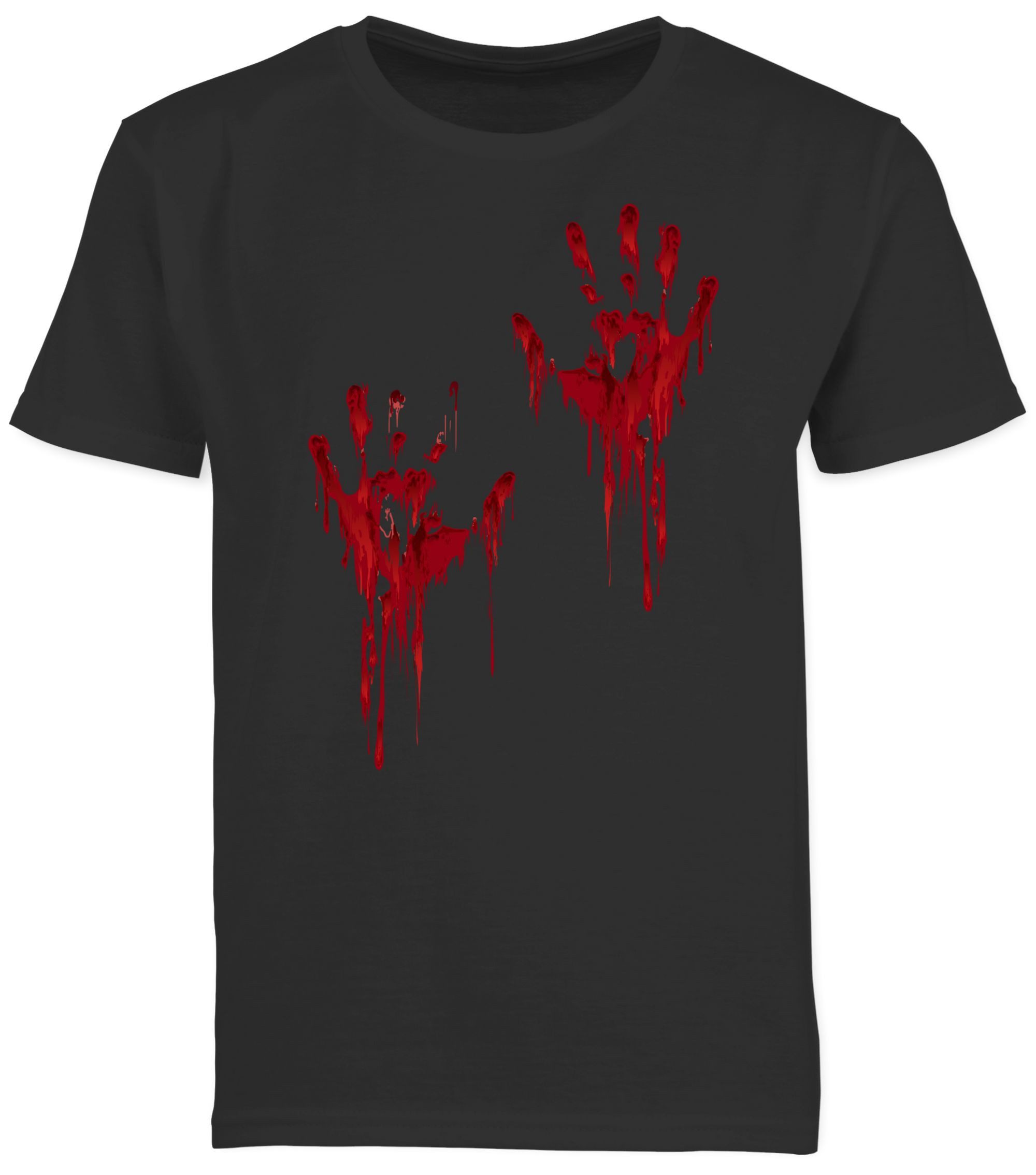 T-Shirt Blutige Hände Blut Handabdruck Blutverschmiert Blutiges Blutspritzer H