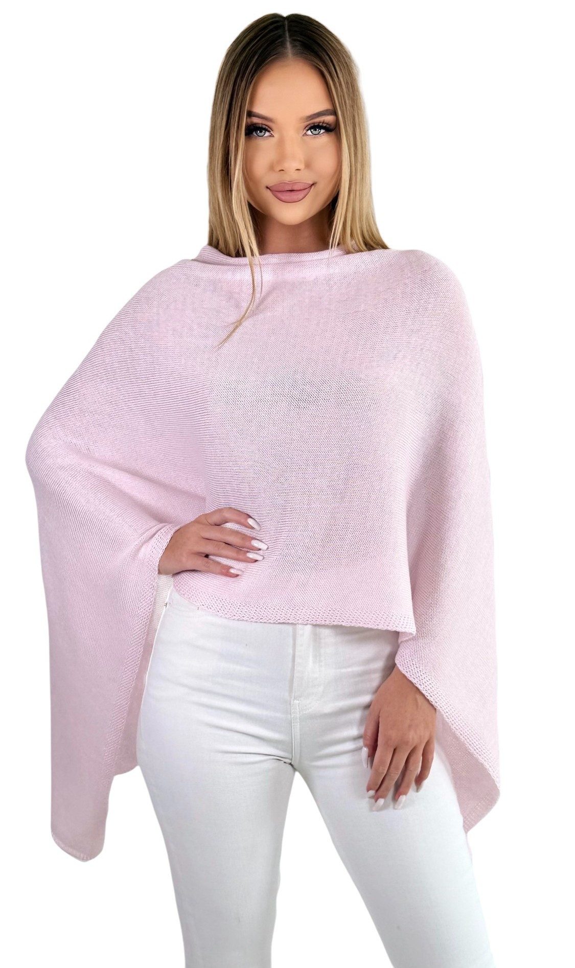 Mississhop Strickponcho Damen Poncho Cape Überwurf Strickponcho feiner Stri günstig online kaufen