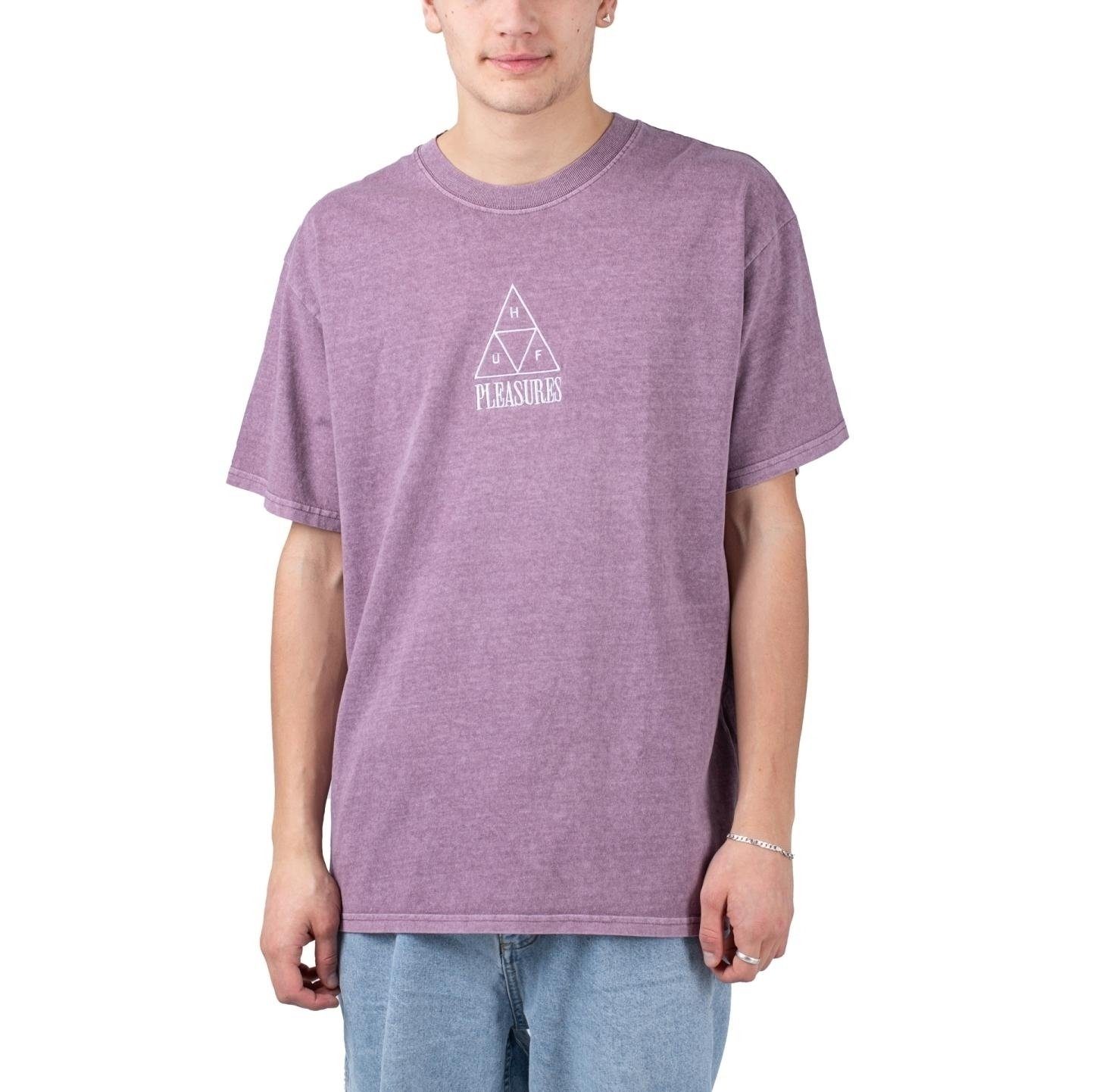 HUF T-Shirt HUF x Pleasures Dyed Tee Purple