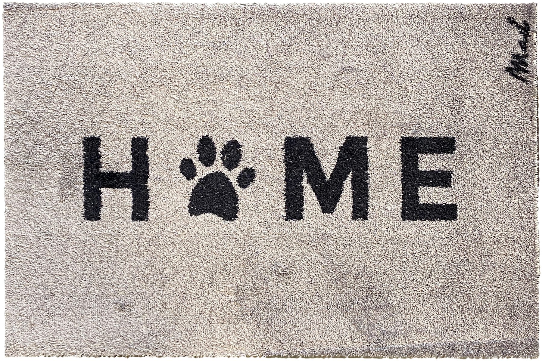 Fußmatte Bryan, Mad about Mats, Türvorleger, Läufer, Indoor, Mit Spruch "Home", Hunde, Hundepfote, weich, Grau, waschbar, rutschfest, pflegeleicht, 50 x 75 cm | Fußmatten