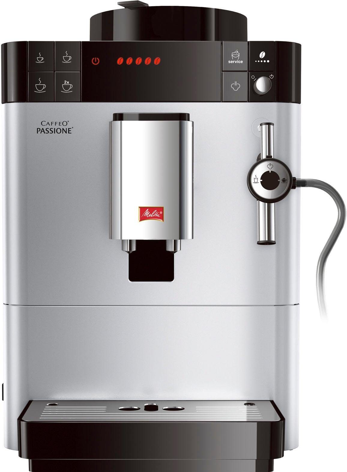 Melitta Kaffeevollautomat Passione® One Touch F53/0-101, silber, Tassengenau frisch gemahlen, Service-Taste für Entkalkung & Reinigung