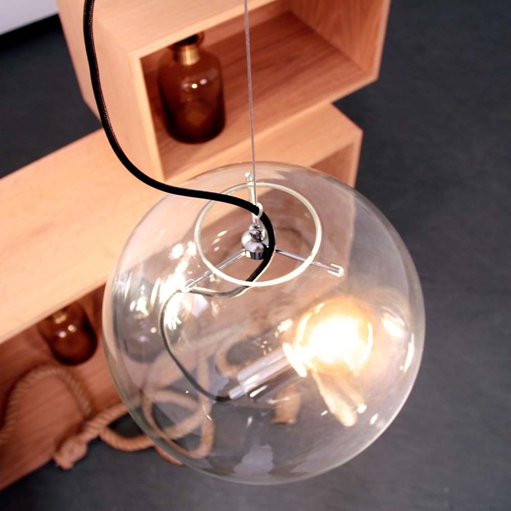 Galerieleuchte Abhängung Glaskugel Sphere Schwarz/Klar 5m s.luce Pendelleuchte