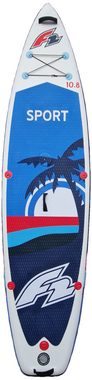 F2 Inflatable SUP-Board SPORT 10.8 Stand-Up-Paddle (329x81x15cm) 5-teilig mit Windsurf-Option