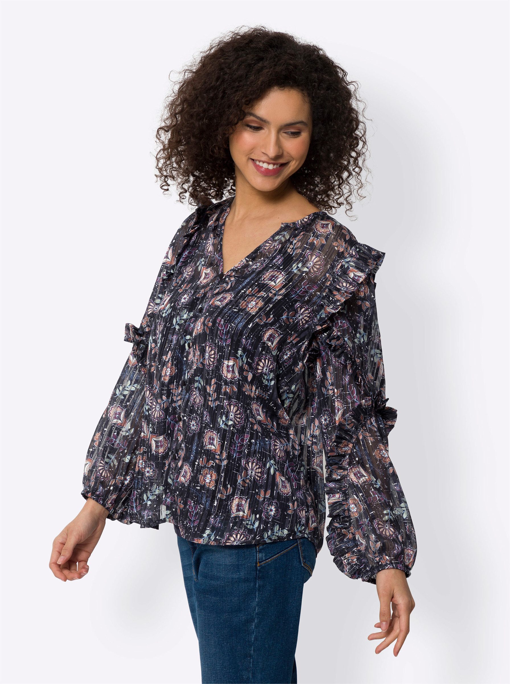 Klassische Bluse 2-in-1 Druckbluse