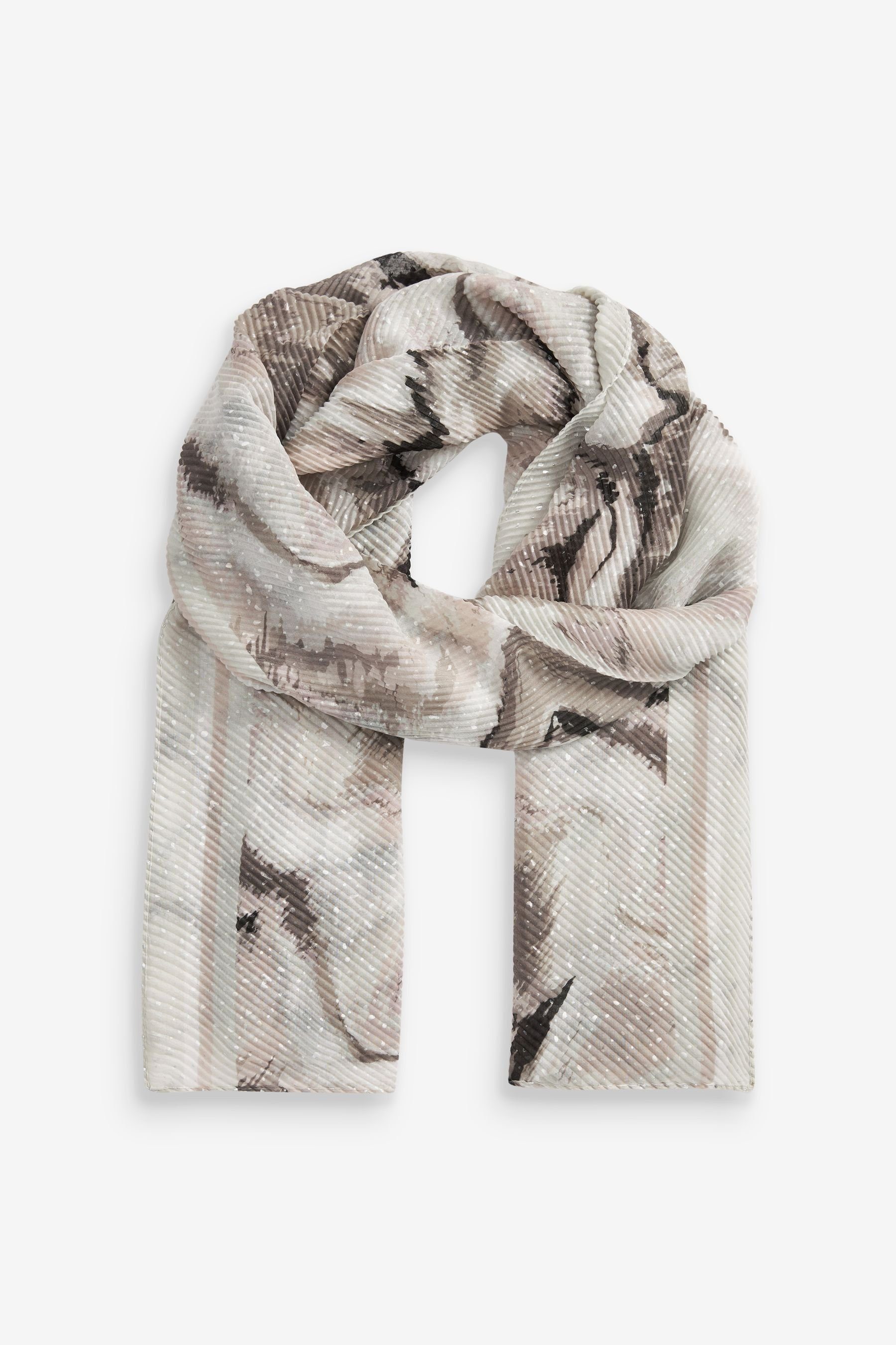 Next Schal Leichter, marmorierter Schal mit Plisséefalten, (1-St) | Modeschals
