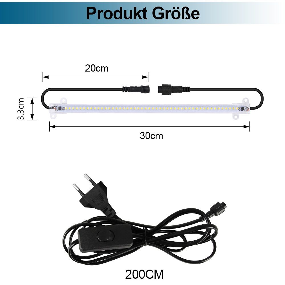 Qualra Pflanzenlampe LED Vollspektrum Pflanzenlampe 30/50cm Anschließbar Gr günstig online kaufen