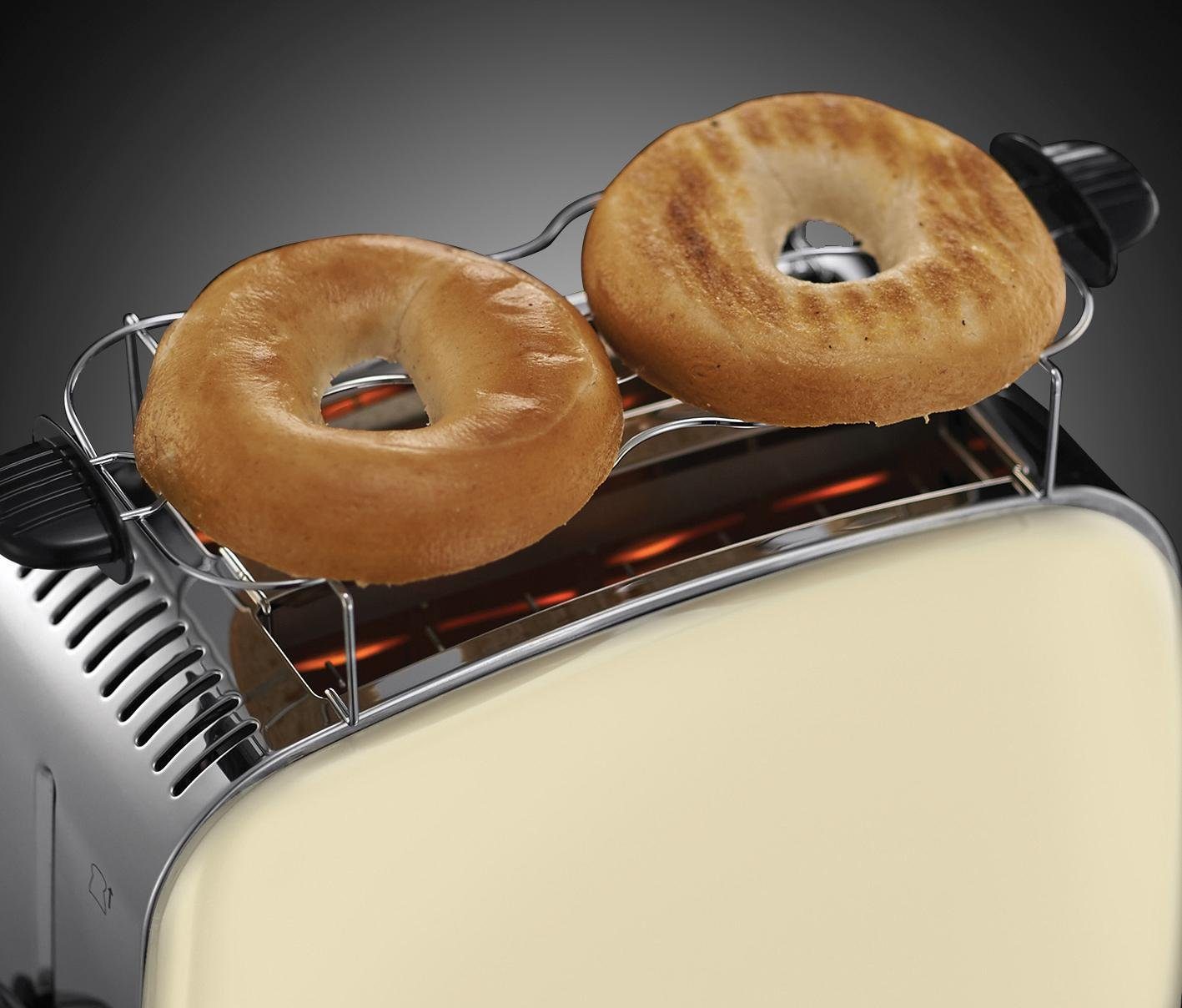 RUSSELL HOBBS Toaster Colours Classic Cream 23334-56, kurze Plus+ Schlitze, 2 1670 W