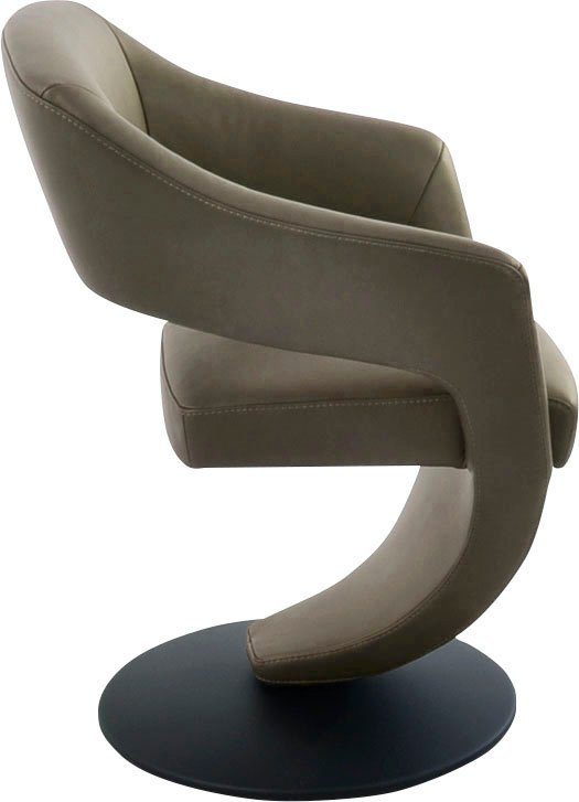 Design & Komfort Drehteller Sitzkomfort, hohem in K+W Kansas, schwarz Drehstuhl mit Leder-Drehsessel 21 Wohnen kaktus