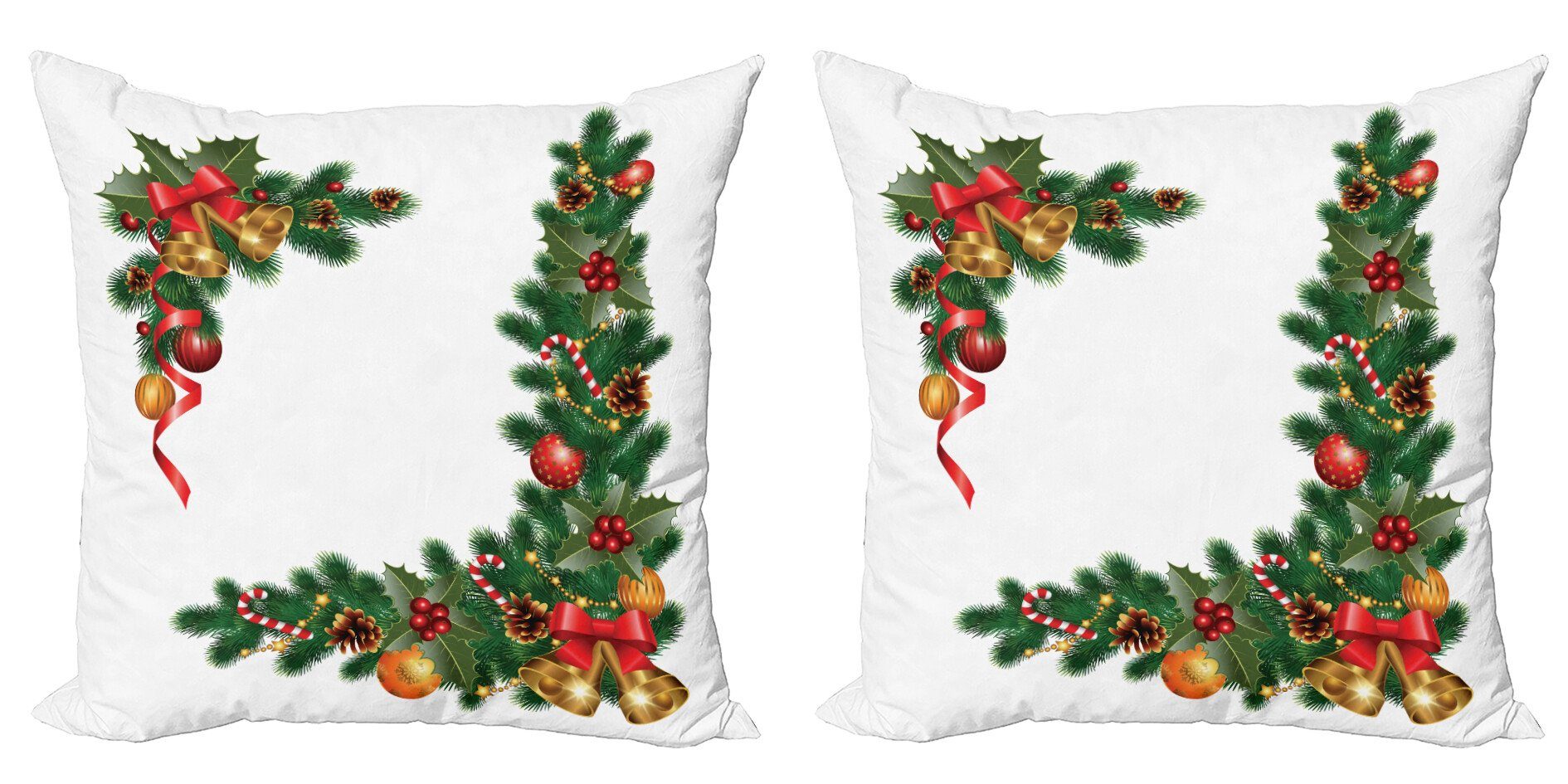 Modern Weihnachten Verzierungen Bäume Accent Abakuhaus (2 Doppelseitiger Digitaldruck, Kissenbezüge mit Stück),
