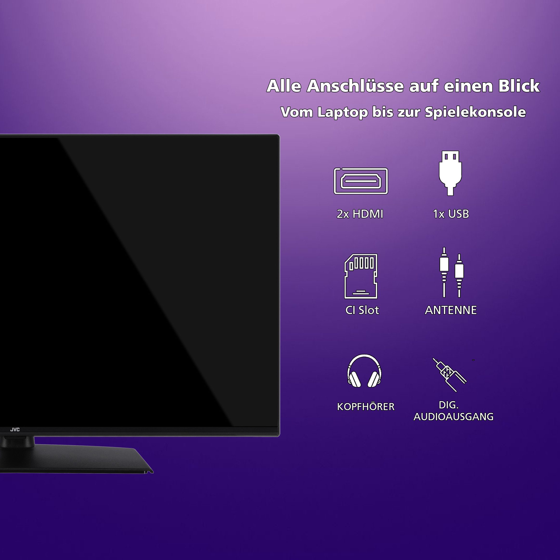 JVC LT-40VF4455 LCD-LED Fernseher (102 cm/40 Zoll, Full HD, Triple-Tuner, USB-Mediaplayer)