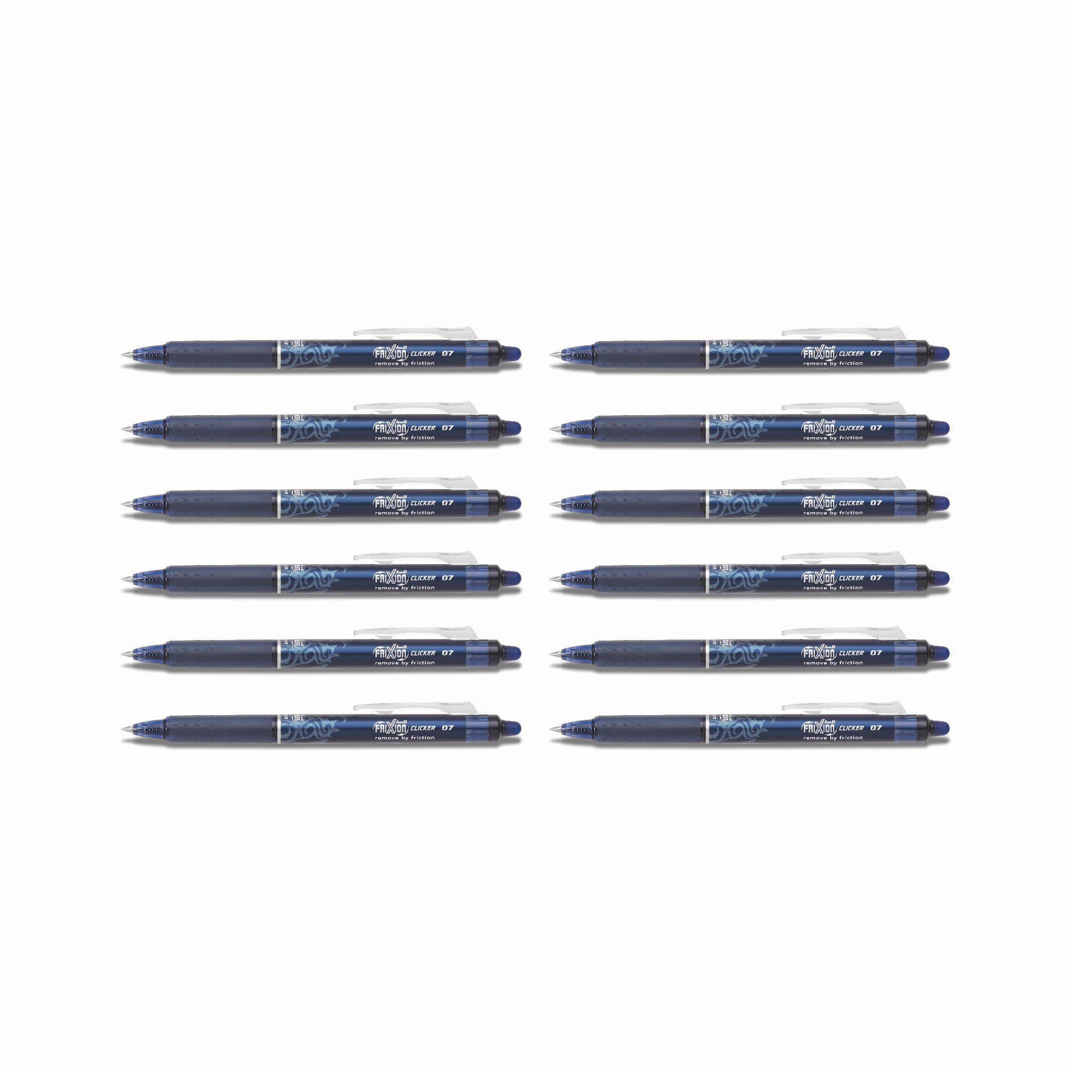PILOT Tintenroller Frixion Clicker 0.7 - 12er-Set, (12-tlg) Schwarzblau