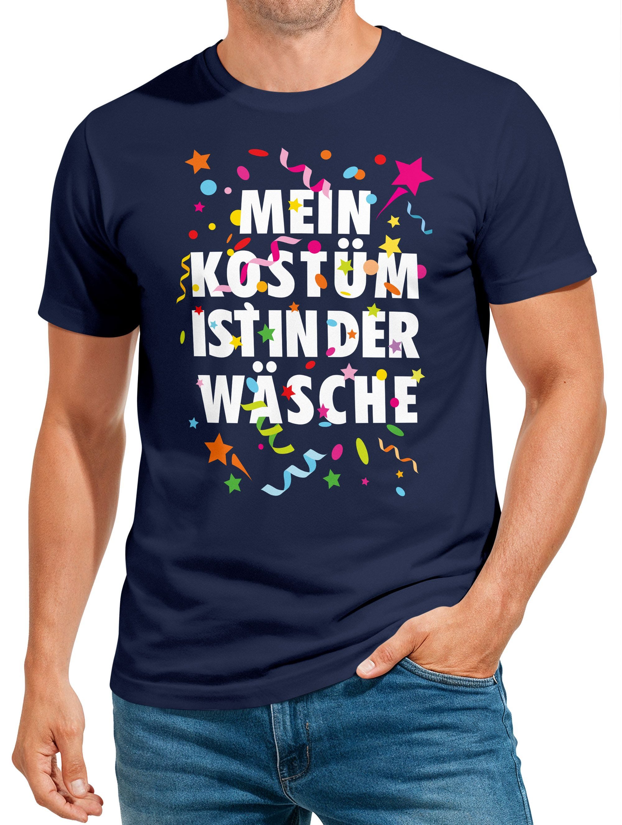 Print-Shirt Herren T-Shirt Fasching Karneval Kostüm Verkleidung Last Minute