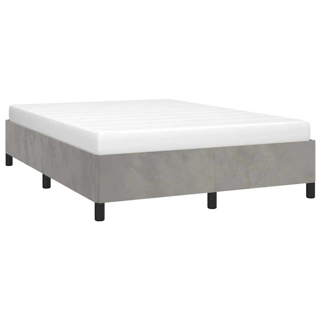 vidaXL Bett Bettgestell ohne Matratze Hellgrau 137x190 cm Samt
