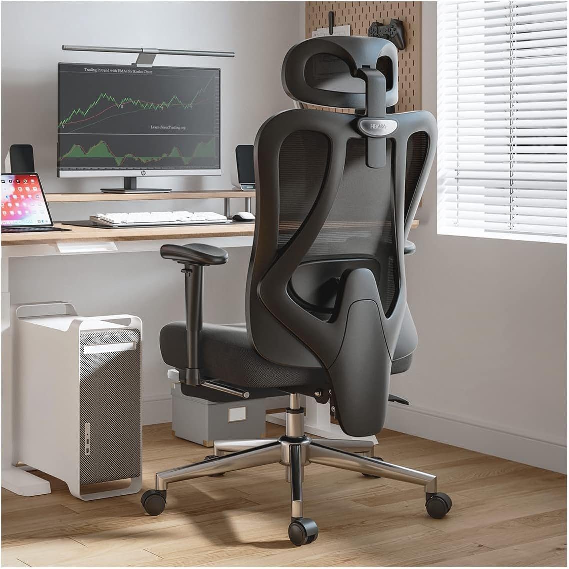 ergonomisch: Sitz), mit Hbada Schreibtischstuhl E1Bürostuhl Schreibtischstuhl Ergonomisch Verstellbarer Bürostuhl Kopfstütze verstellbarem mit (Bürostuhl