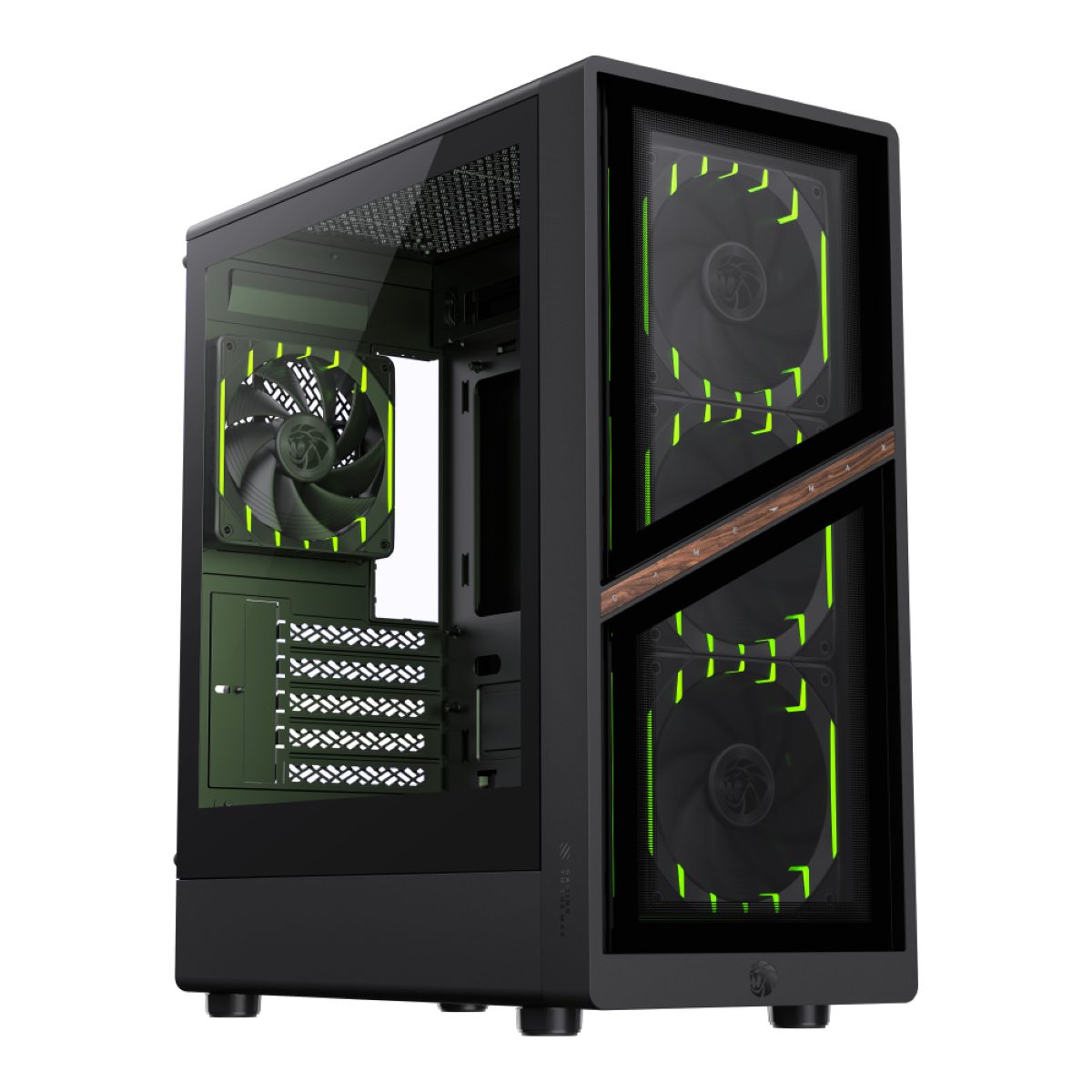 GAMEMAX Gaming-Gehäuse AERIS 330 GB, Mini-Tower, ohne Netzteil, USB/Audio, ATX, M-ATX und ITX; Typ C, 1x USB 3.0, 1x USB 2.0