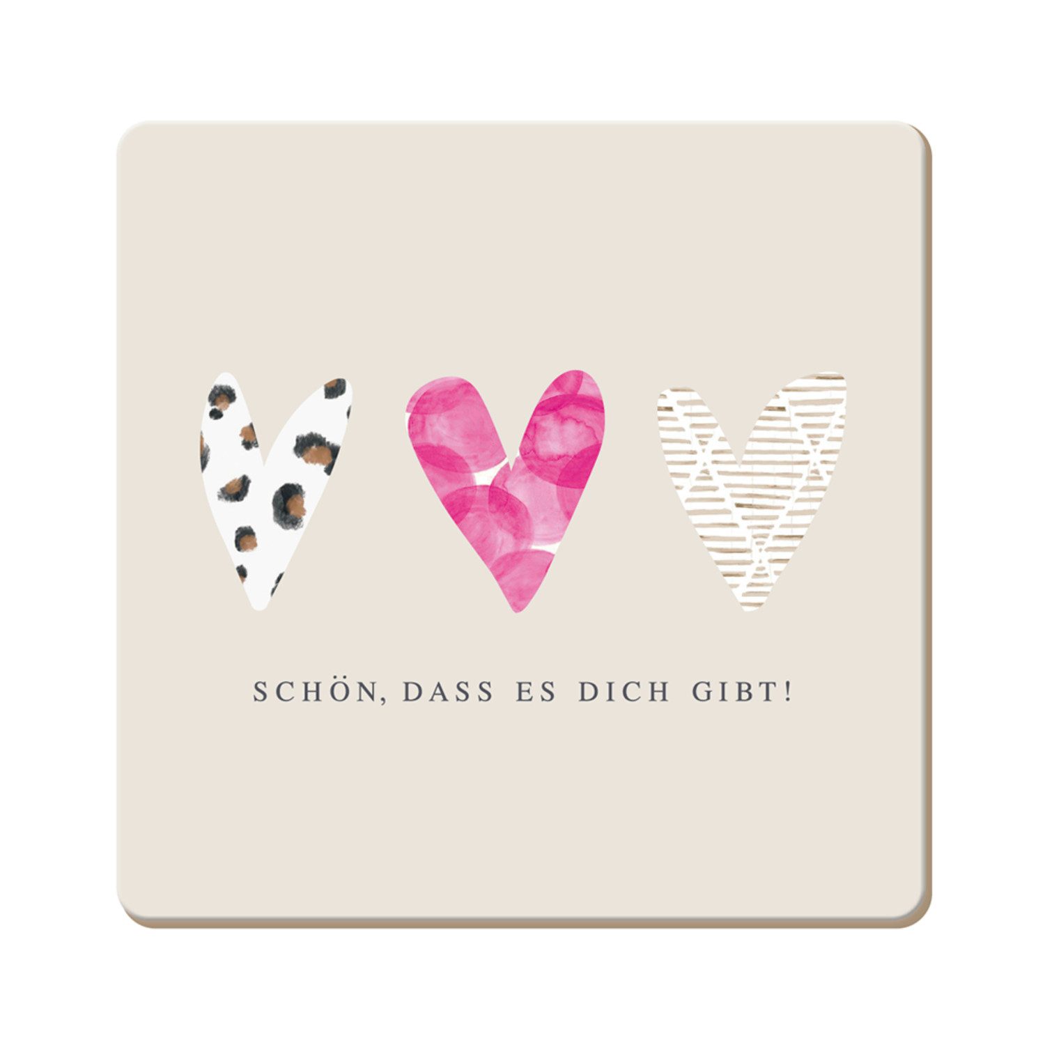 Grafik Werkstatt Getränkeuntersetzer Korkuntersetzer Schön dass es Dich gibt!, 1-tlg.