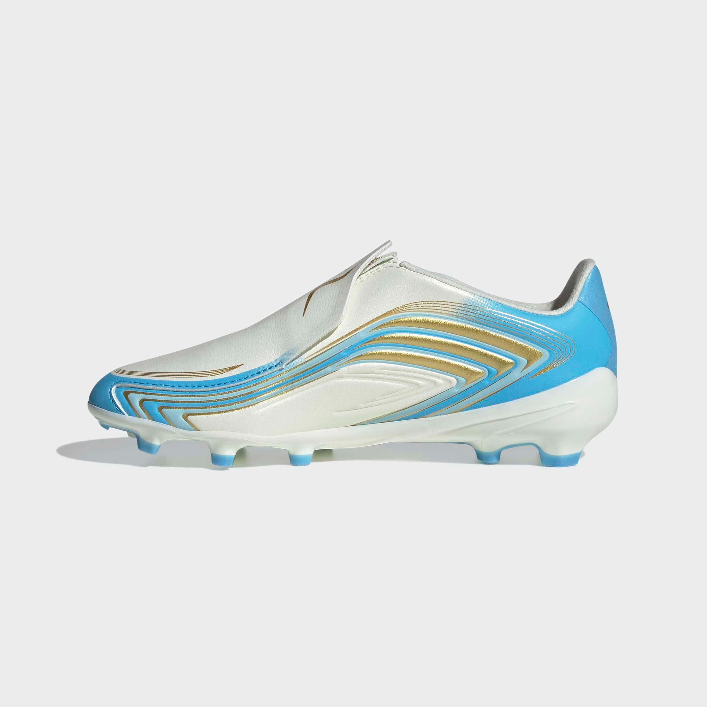 adidas Performance F50 MESSI LEAGUE KIDS, FESTE BÖDEN, OHNE SCHNÜRSENKEL Fußballschuh Außensohle für Rasen und feste Böden, für Jugendliche & Kinder
