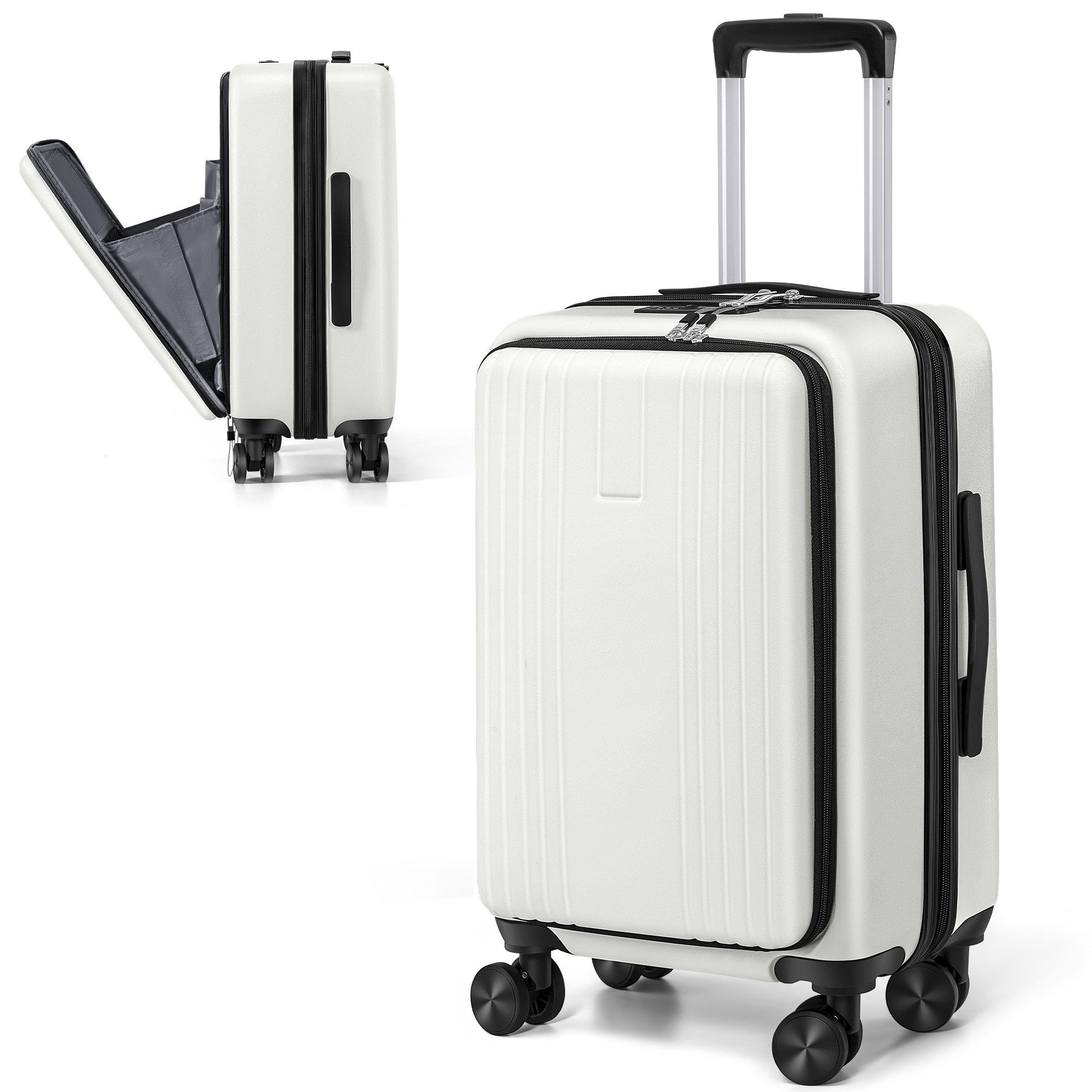 ChaCool Business-Koffer Trolleys mit Laptopfach, Leichter Rollkoffer aus ABS-Hartschale, 38×26×57.5 cm, 40L, Robustes und Leichtes Reisegepäck
