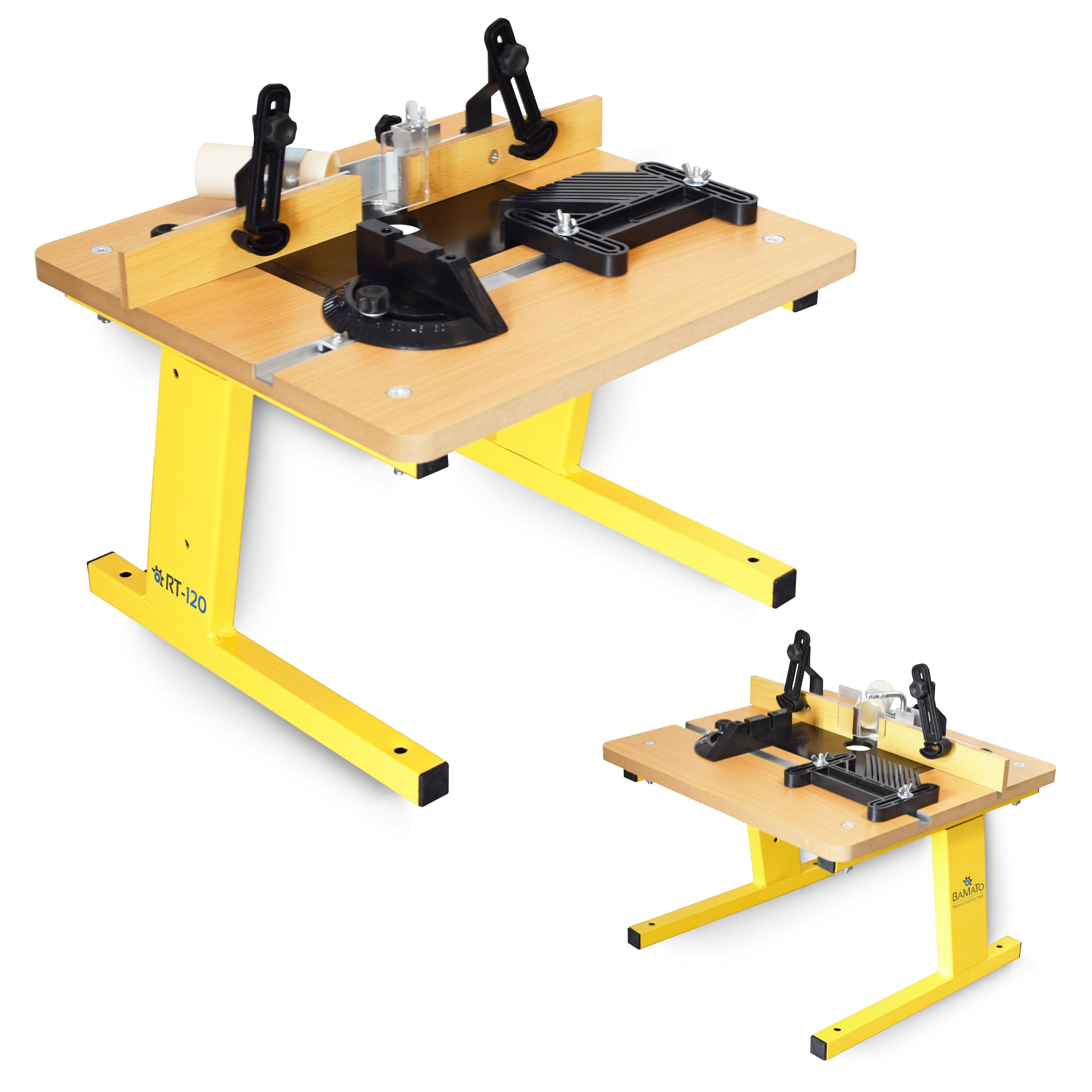 BAMATO Oberfrästisch RT-120, (5-tlg), gummierte Füße, mobiler Oberfräsentisch, Tisch für Oberfräse