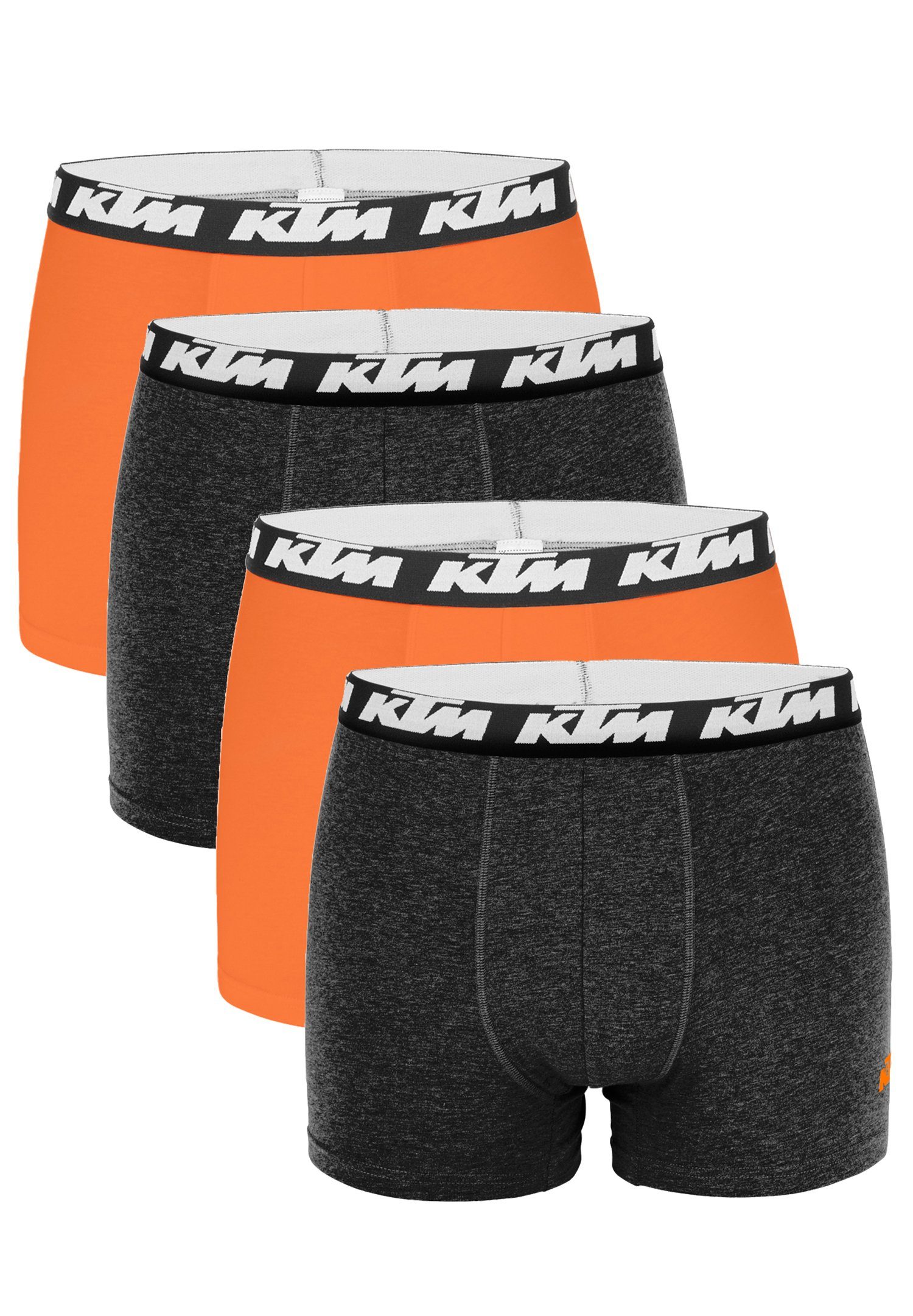 KTM Boxershorts 4er Pack Boxer Man Cotton (Set, 4-St., 4er-Pack) Dark Grey / Orange