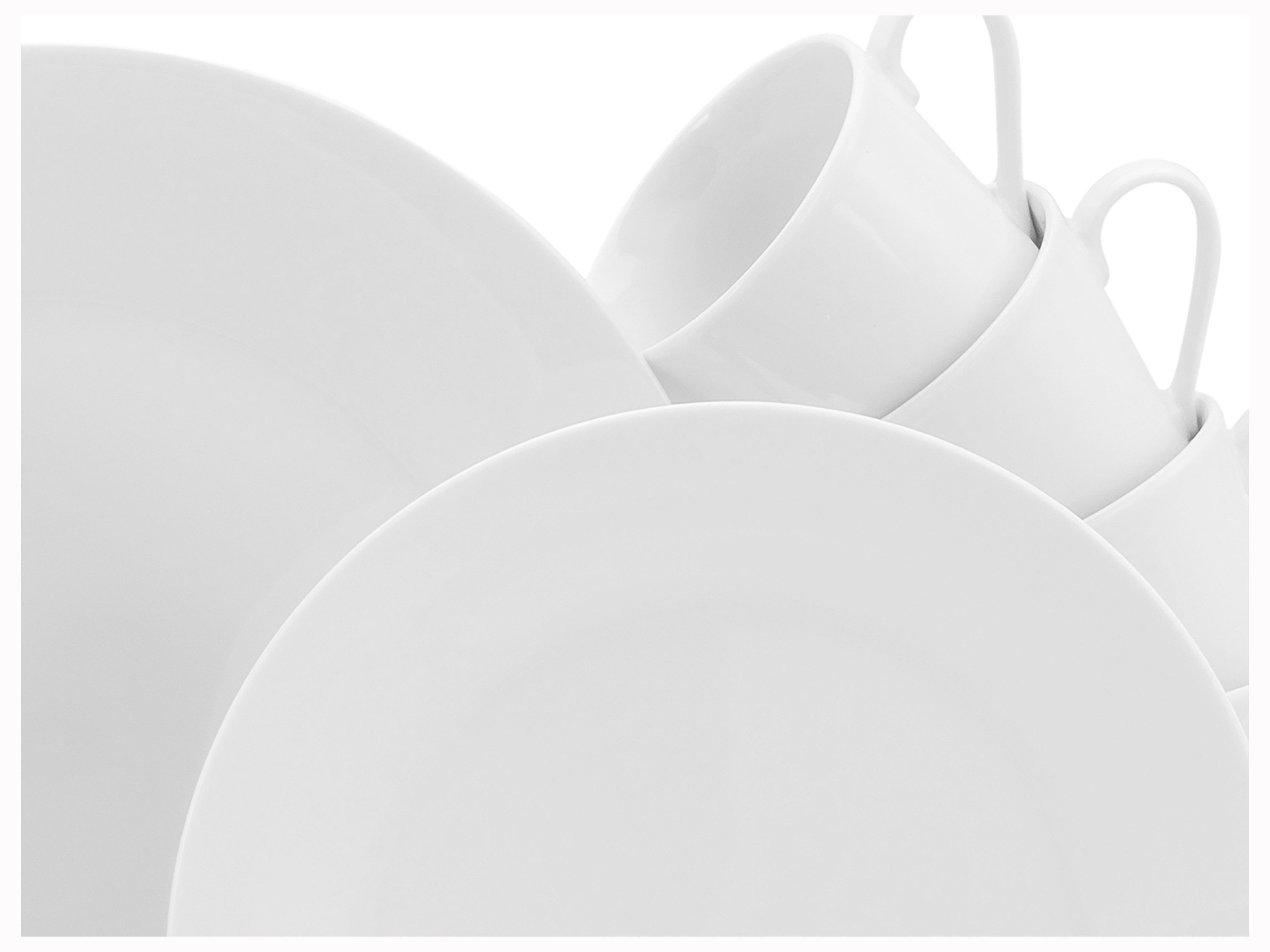 CreaTable Kaffeeservice BASE Weiß Kaffeeservice 18-tlg (18-tlg), 6 Personen, Porzellan