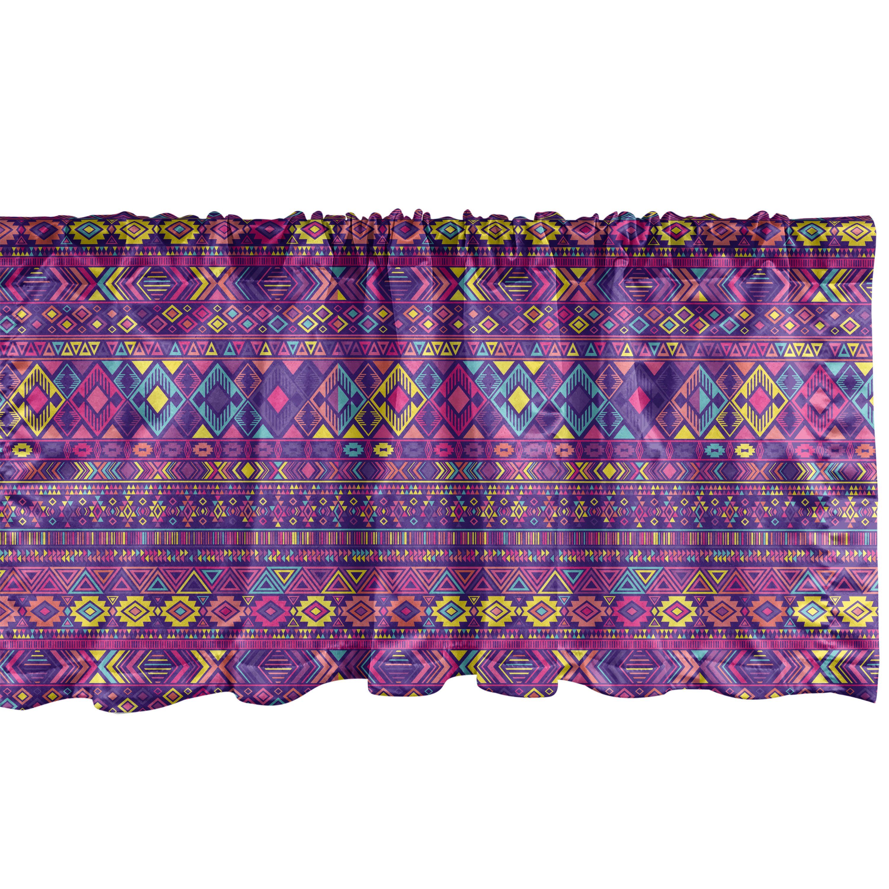 Peruanische Pattern Volant Scheibengardine Inspired Ethnisch mit Vorhang Stangentasche, Microfaser, für Schlafzimmer Dekor Küche Abakuhaus,