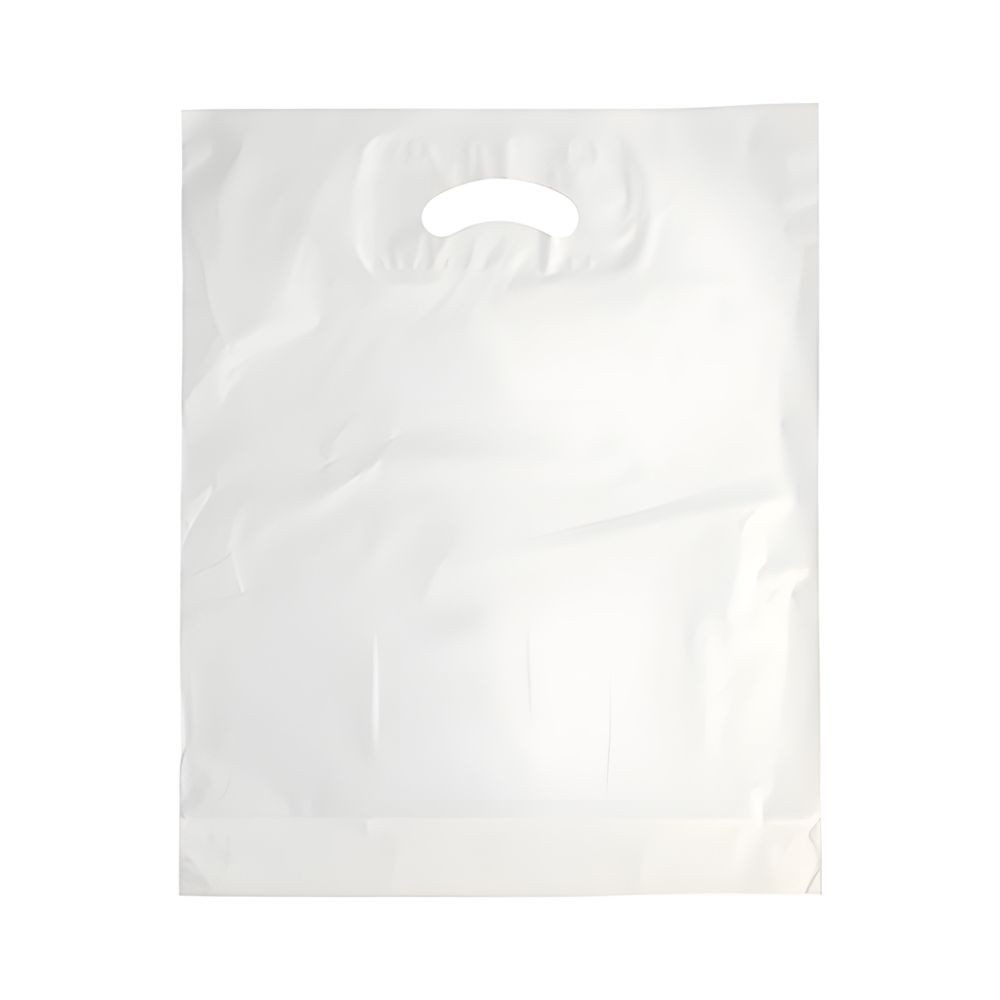 PAPSTAR Tragetasche Griffloch-Tragetaschen, HDPE 44 cm x 36 cm x 9 cm weiss 400 Stk
