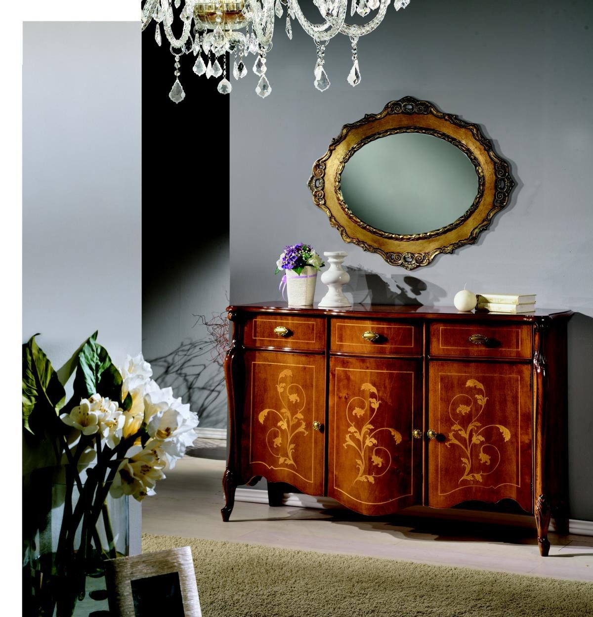 JVmoebel Kommode Barocke Kommode aus Holz in edlem Braun – Italienisches Design (1 St), Made in Europa