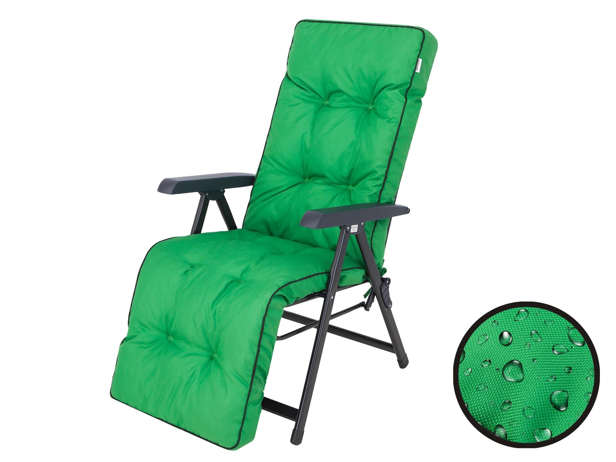Bjird Liegenauflage Auflage für Gartenstuhl mit Fußstütze 160x50x8, extra dicke Polsterauflage für klappbare Gartenliege/Sonnenliege