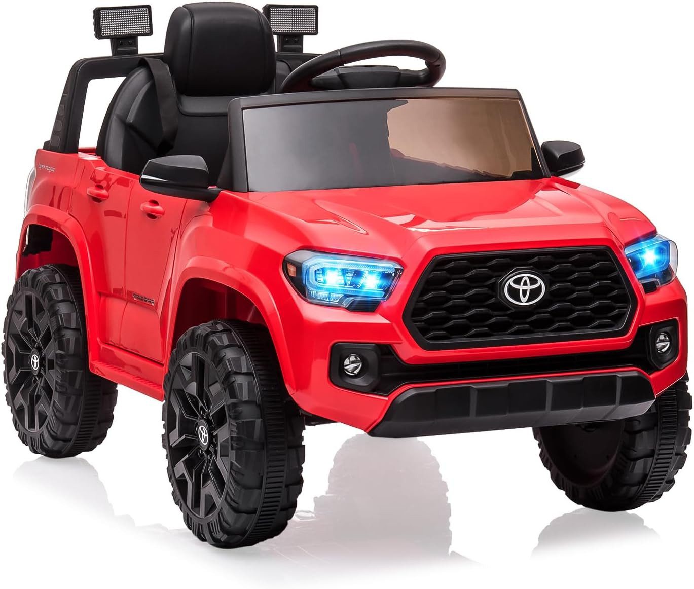 GarveeMore Elektro-Kinderauto 12V Elektro-Kinderauto für Kinder von 3-8 Jahren, 2 Fahrmodi,3,5 km/h, Belastbarkeit 30 kg, (1-tlg), 4 stoßdämpfende Räder, Sicherheitsgurt, LED-Scheinwerfer, Musik & Hupe