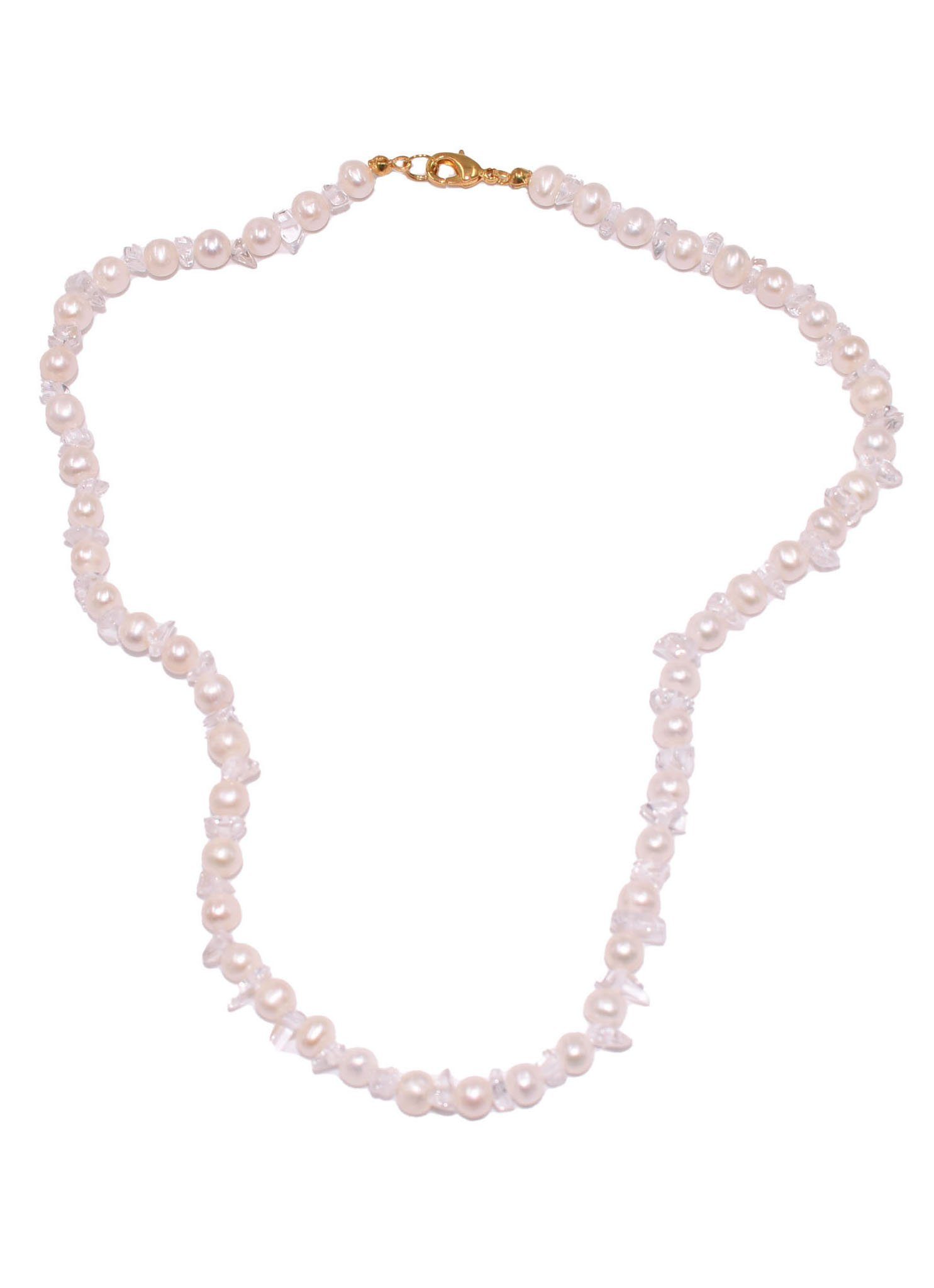 Firetti Perlenkette Schmuck Geschenk Halsschmuck Halskette Perle, zu Kleid, Shirt, Jeans, Sneaker! Anlass Geburtstag Weihnachten gelbgoldfarben-transparent-mehrfarbig-weiß
