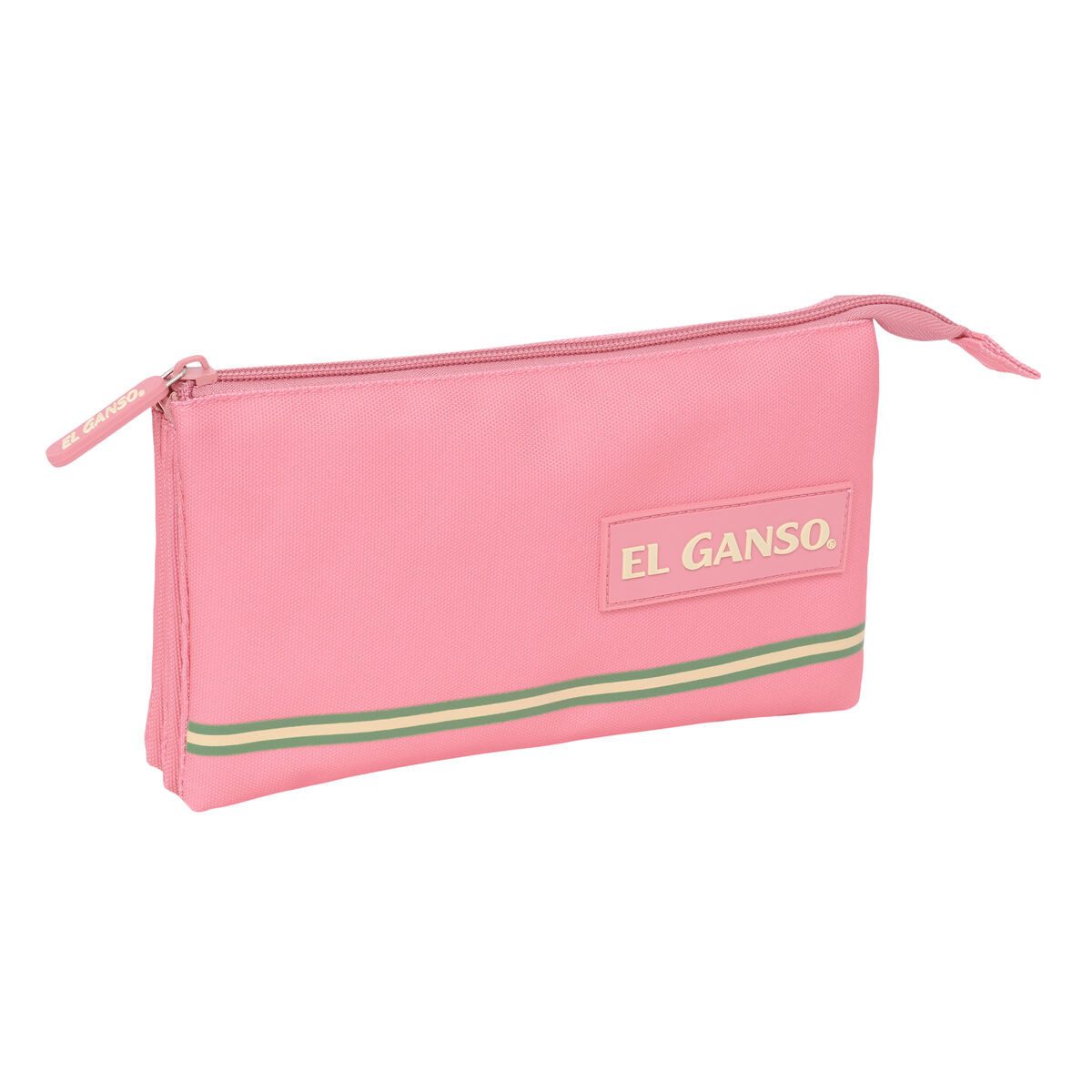 El Ganso Federtasche Dreifaches Mehrzweck-Etui El Ganso Marsala Rosa für Schule Büro Reisen