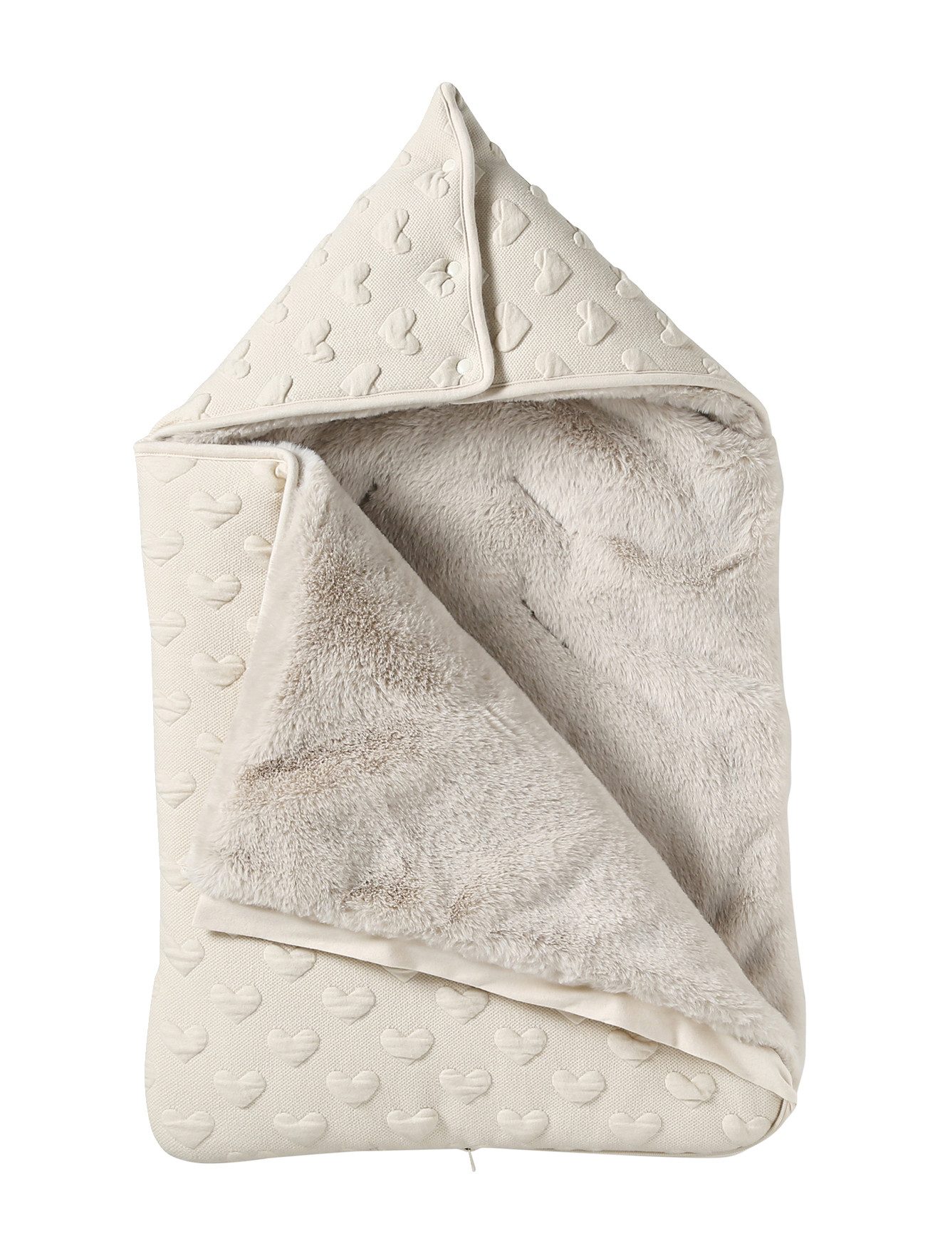 vertbaudet Fußsack Warmer Baby Ausfahrsack mit Jacquard-Herzen