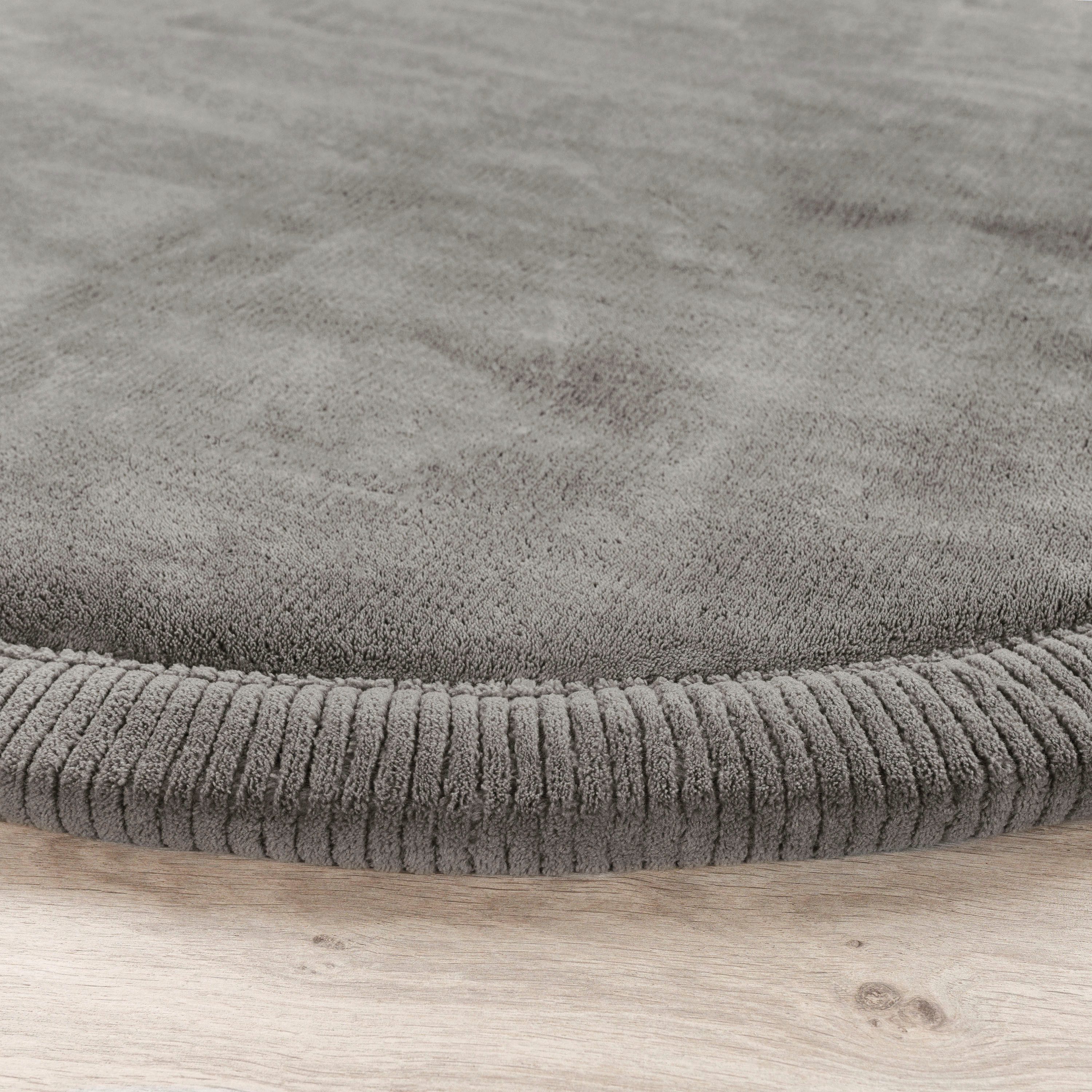 Paco Home Teppich Tatami 475, rund, Höhe: 24 mm, Kurzflor, Uni Farben, mit Memory Foam, waschbar