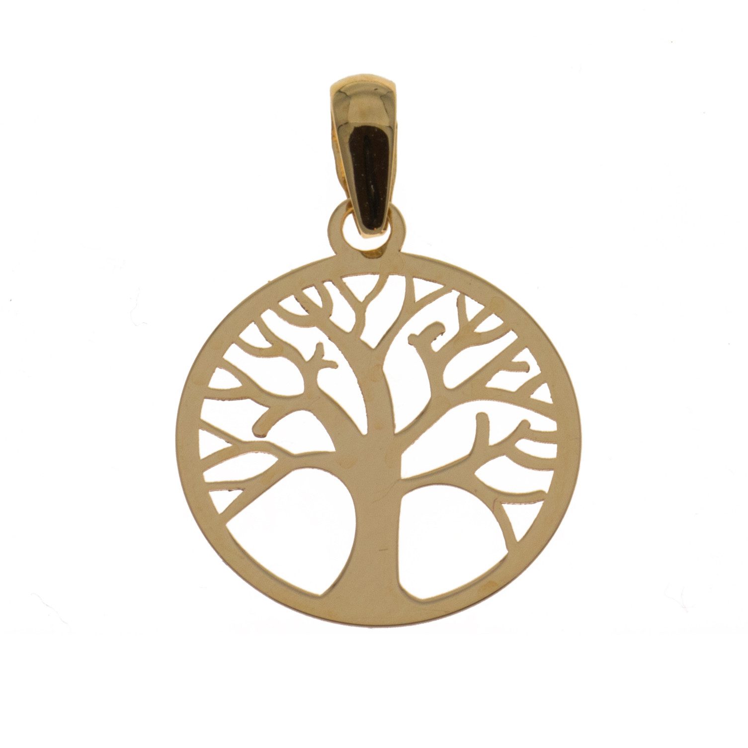 Kettenanhänger Anhänger Baum des Lebens aus 585 Gold 14 Karat 14 mm