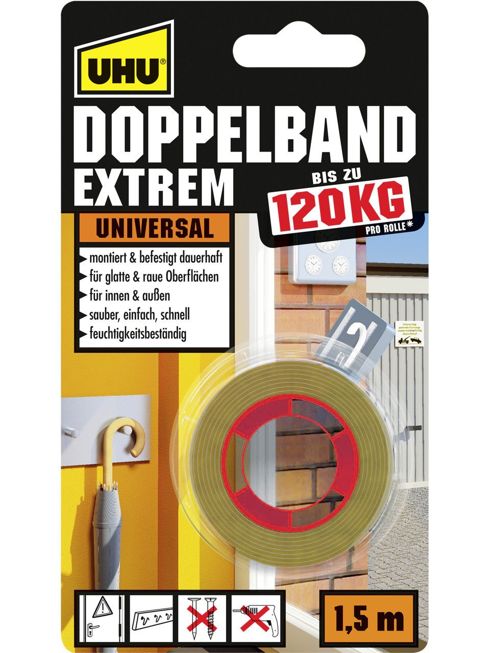 UHU Klebepad UHU Doppelband Extrem Universal 1,5 m x 19 mm günstig online kaufen