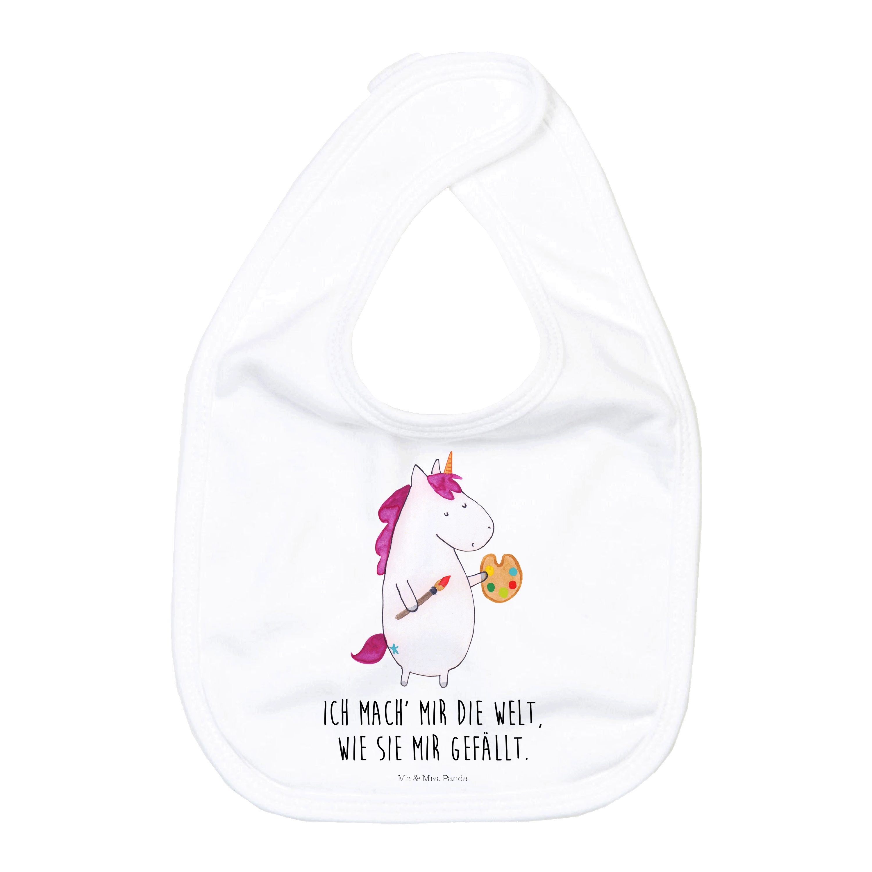 Tragetuch Einhorn Künstler - Weiß - Geschenk, Unicorn, Klettlätzchen, Geschenk