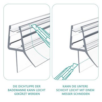 EMKE Duschdichtung EMKE Ersatzdichtung Wasserabweiser Duschdichtung, L: 60 cm, Schwallschutz Duschkabine, Abdichtung für Ihre Duschtür