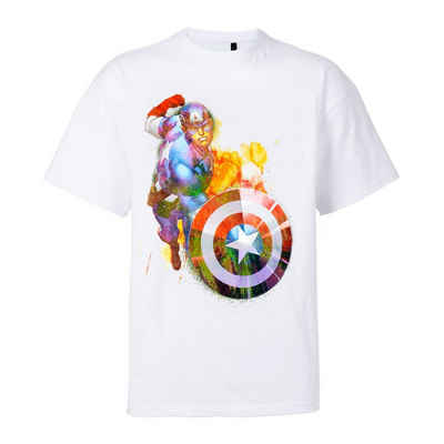 United Labels® T-Shirt Marvel T-Shirt für Männer – Captain America Weiß