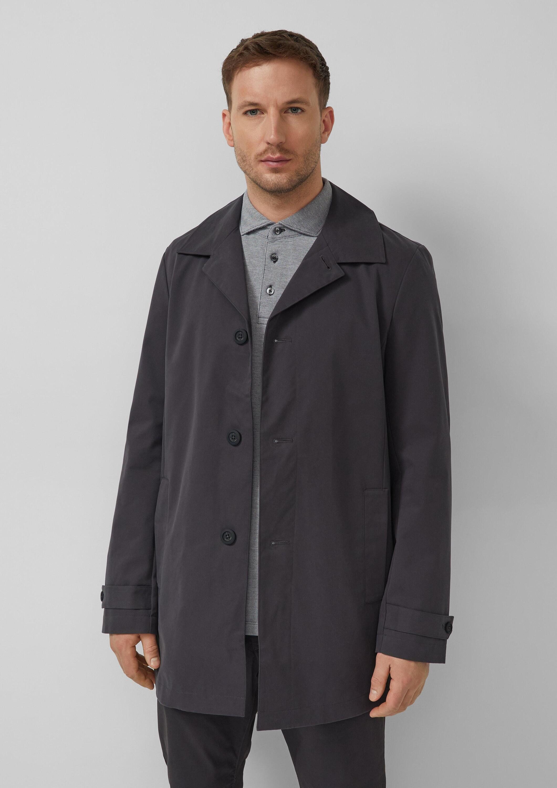 s.Oliver Funktionsmantel Outdoor-Mantel Leichter Kurzmantel aus Baumwollmix mit Umlegekragen