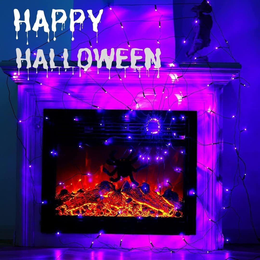 Rhein Beleuchtung LED-Lichterkette Halloween Lichterkette Spinnennetz günstig online kaufen